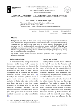 ABDOMINAL OBESITY &ndash; A CARDIOMETABOLIC RISK FACTOR