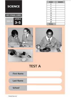 TEST A - Primary Tools