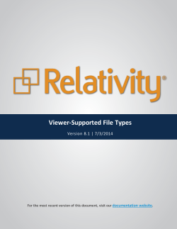 Relativity Viewer-Supported File Types