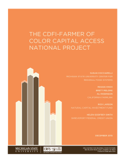The CDFI-Farmer of Color Capital Access National Project Report