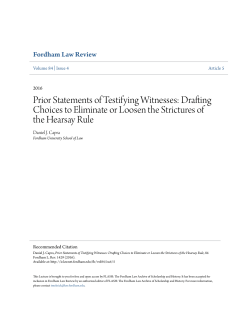 Prior Statements of Testifying Witnesses: Drafting Choices to