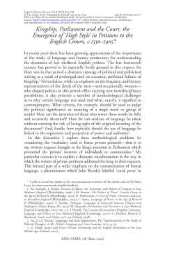 Kingship, Parliament and the Court