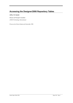 Accessing the Designer/2000 Repository Tables