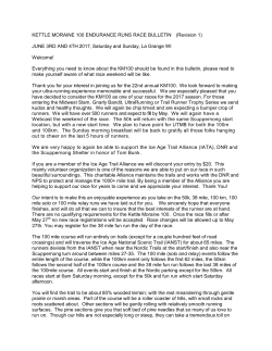 2017 Race Bulletin - Kettle Moraine 100