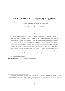 Remittances and Temporary Migration