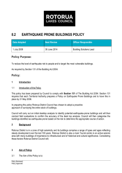Earthquake Prone Building Policy