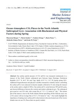 Ocean-Atmosphere CO2 Fluxes in the North Atlantic Subtropical