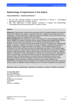 Epidemiology of hypertension in the elderly