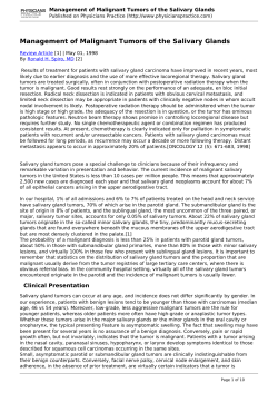 Management of Malignant Tumors of the Salivary Glands