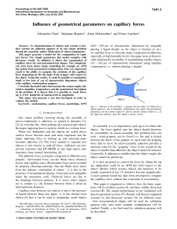 Influence of Geometrical Parameters on Capillary Forces