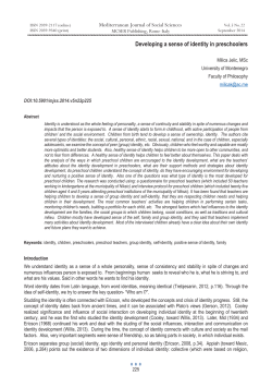 Developing a sense of identity in preschoolers