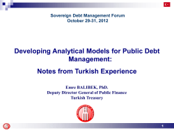 Developing Analytical Models for Public Debt Management: Notes