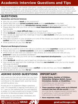 Academic Interview Questions and Tips