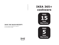 IKEA365+ cookware warranty brochure FY14.indd