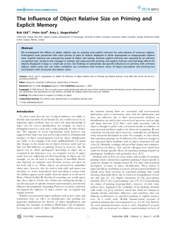 The Influence of Object Relative Size on Priming and Explicit Memory
