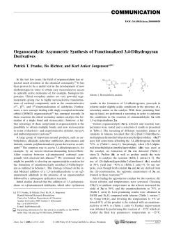 Organocatalytic Asymmetric Synthesis of Functionalized 3,4
