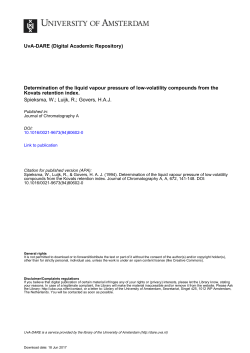 Determination of the liquid vapour pressure of low - UvA-DARE