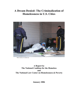A Dream Denied: The Criminalization of Homelessness in U.S. Cities