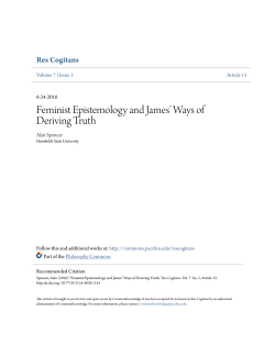 Feminist Epistemology and James` Ways of Deriving Truth