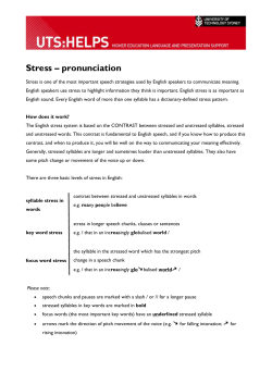 Stress &ndash; pronunciation