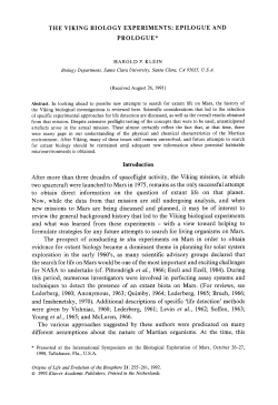 The viking biology experiments: Epilogue and prologue
