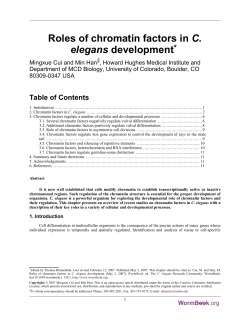 Roles of chromatin factors in C. elegans development
