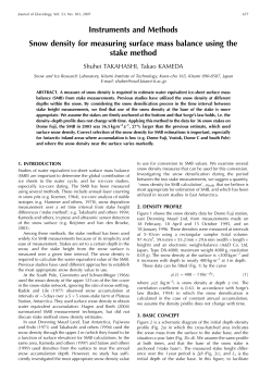Instruments and Methods Snow density for measuring surface mass
