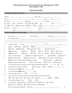 Auto Accident Injury Form - Watts Chiropractic Center