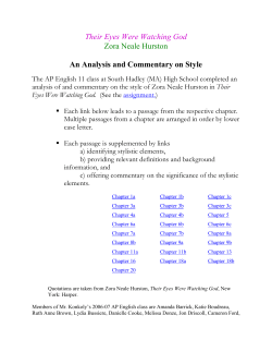 Their Eyes Were Watching God Zora Neale Hurston An