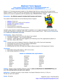 Abstract Term Speech - Teaching English Language Arts