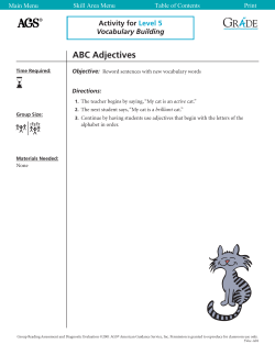 Activity for Level 5 Vocabulary Building