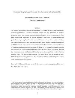 Economic Geography and Economic Development in Sub