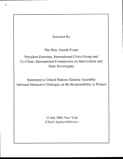 Gareth Evans - the United Nations