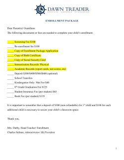 Enrollment Packet - Dawn Treader Christian School