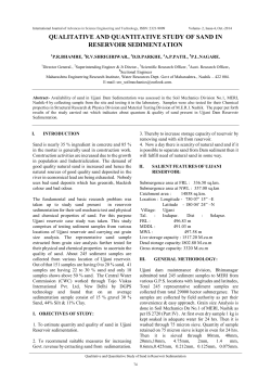 qualitative and quantitative study of sand in reservoir sedimentation