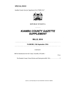 Kiambu County Citizen Petition and Participation Bill