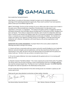 Pre-Training Packet - Gamaliel Foundation
