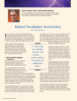 Robust Vocabulary Instruction