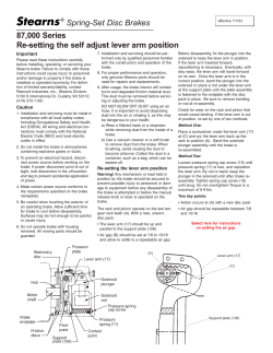 Re-setting the Self-Adjust Lever Arm Position