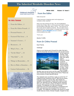 The Inherited Metabolic Disorders News