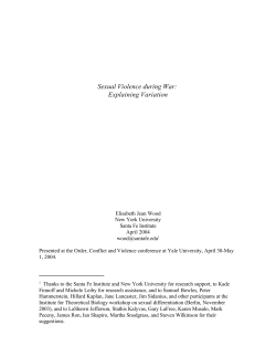 Sexual Violence during War: Explaining Variation