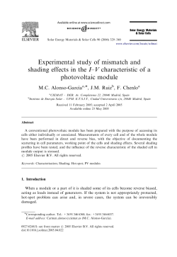 Experimental study of mismatch and shading effects in the I