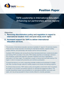 Policy Position Paper - TAFE Directors Australia