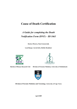 Cause of Death Certification - South African Medical Research Council
