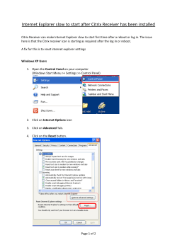 Internet Explorer slow to start after Citrix Receiver has been installed