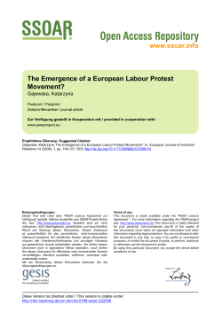 The Emergence of a European Labour Protest Movement?