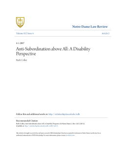 Anti-Subordination above All: A Disability