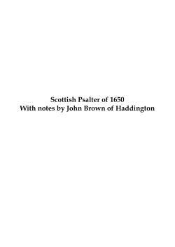 Scottish Psalter of 1650 With notes by John Brown