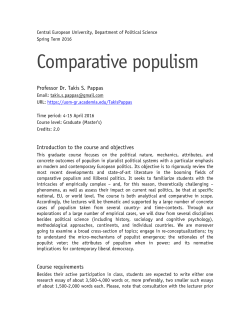 Comparative populism - CEU Political Science Department