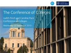 The Conference of Colleges - University Administration and Services